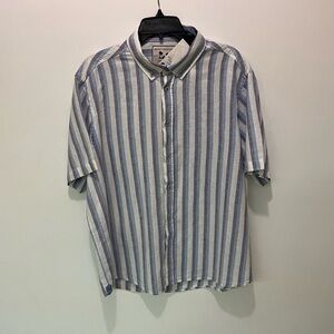 2/$20 NWT XXL Report Collection Short Sleeve Linen & Cotton Button Down